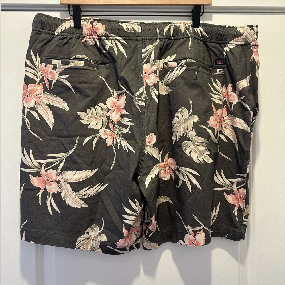 Faherty Essential Drawstring Knit Shorts Mens 1XL Charcoal Island Air Orchid
